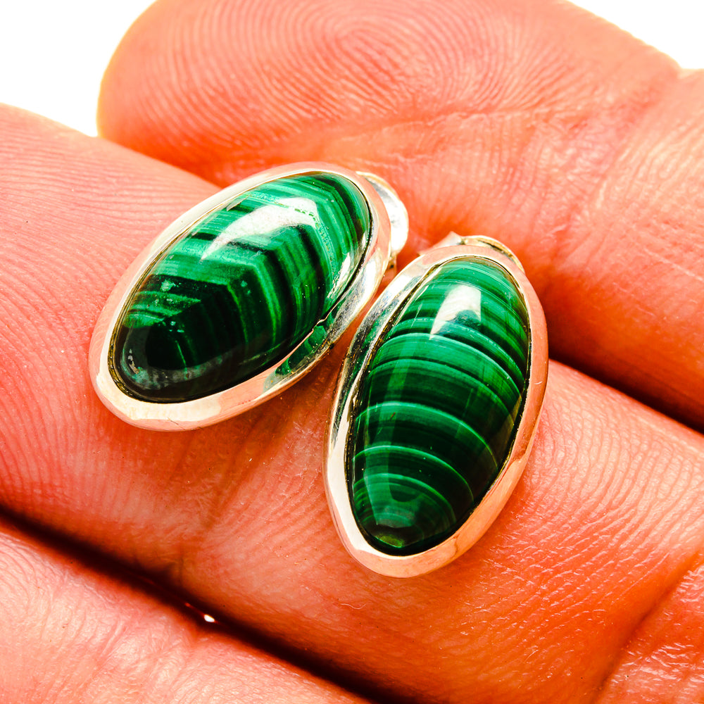 Malachite Earrings handcrafted by Anasilvercos - EARR415561