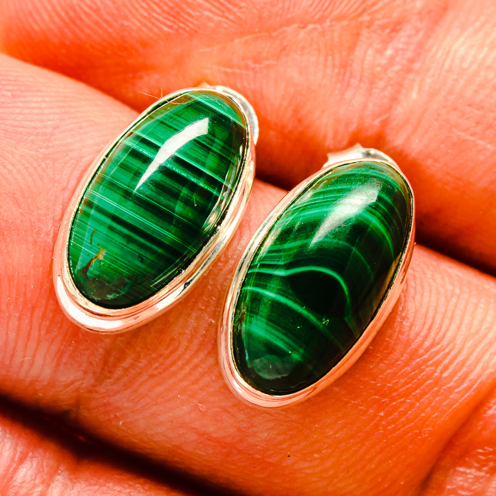 Malachite Earrings handcrafted by Anasilvercos - EARR415580