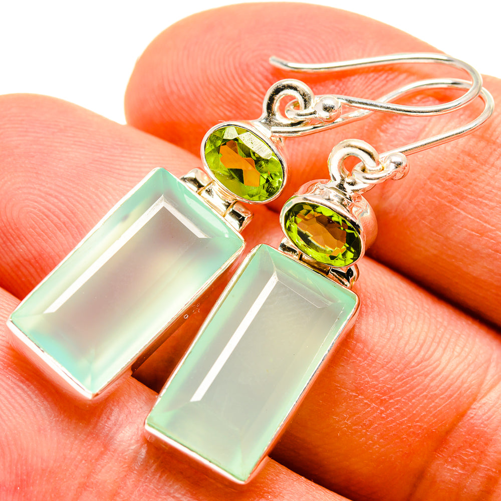Aqua Chalcedony Earrings handcrafted by Anasilvercos - EARR415602