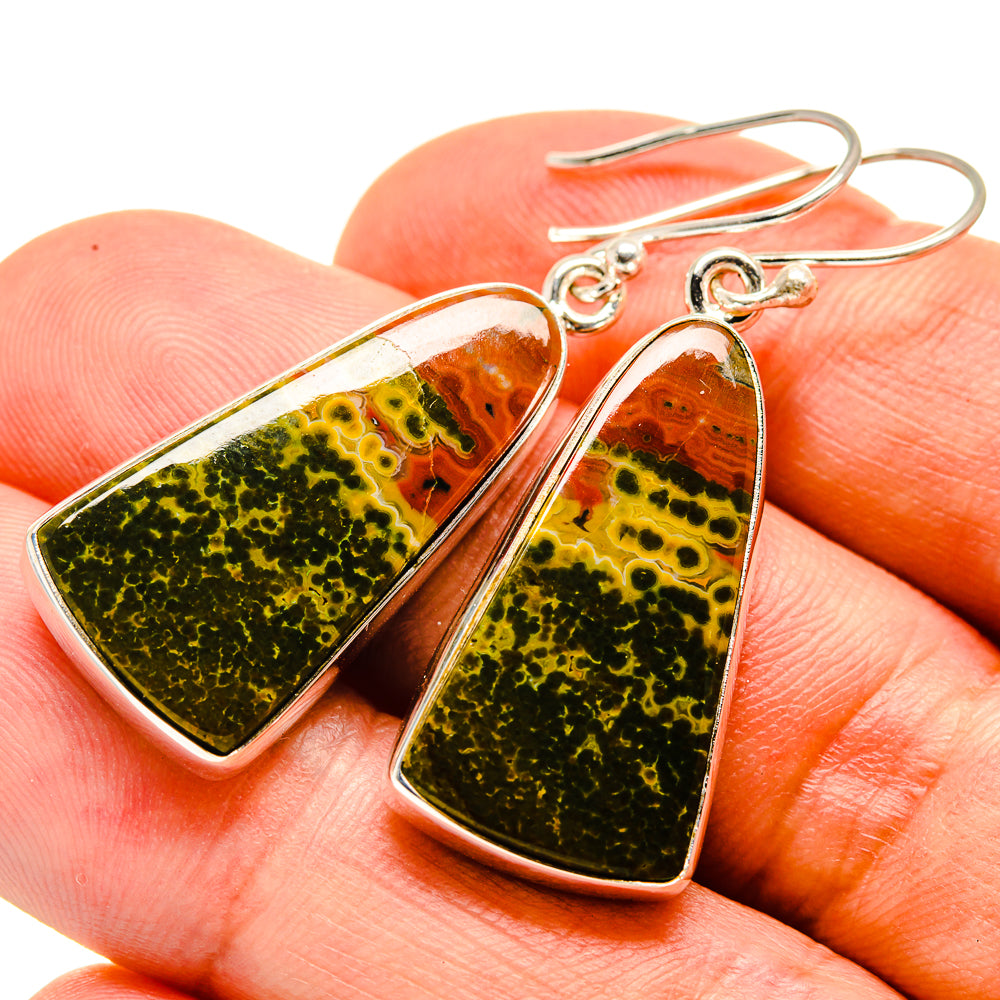 Ocean Jasper Earrings handcrafted by Anasilvercos - EARR415605