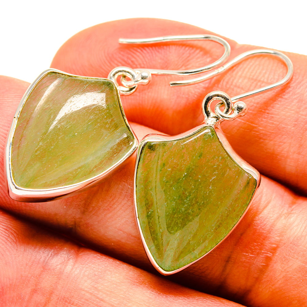 Prehnite Earrings handcrafted by Anasilvercos - EARR415614