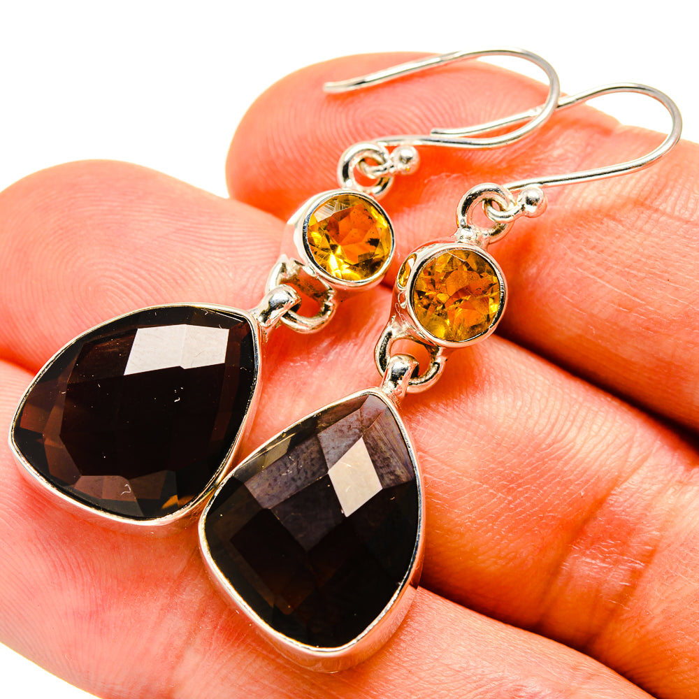 Smoky Quartz Earrings handcrafted by Anasilvercos - EARR415619