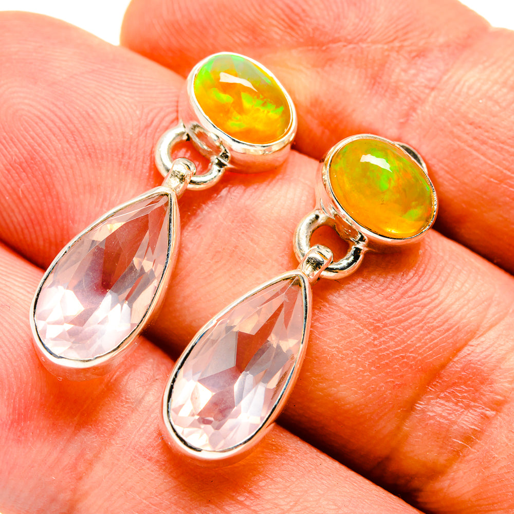 Rose Quartz Earrings handcrafted by Anasilvercos - EARR415641
