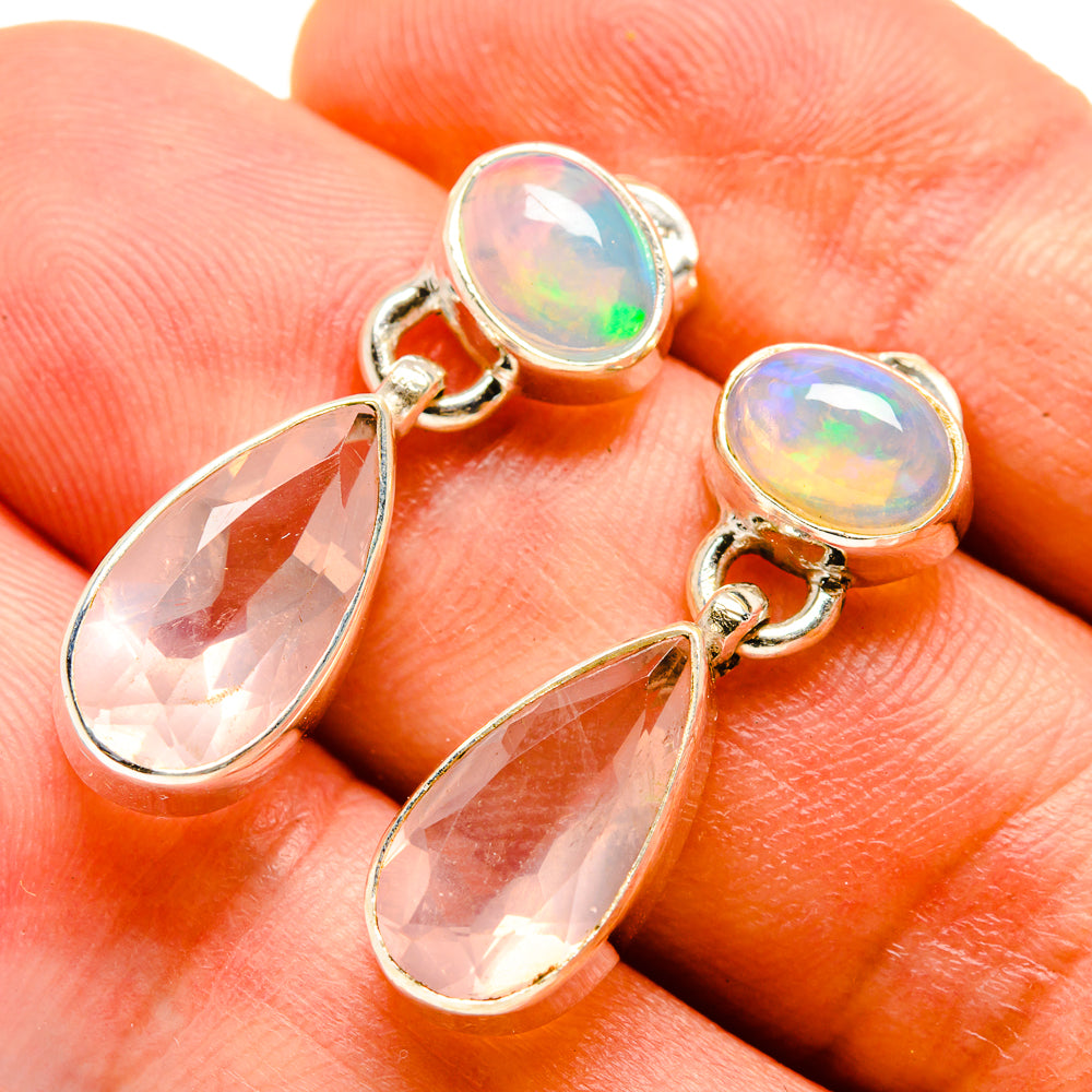 Rose Quartz Earrings handcrafted by Anasilvercos - EARR415650
