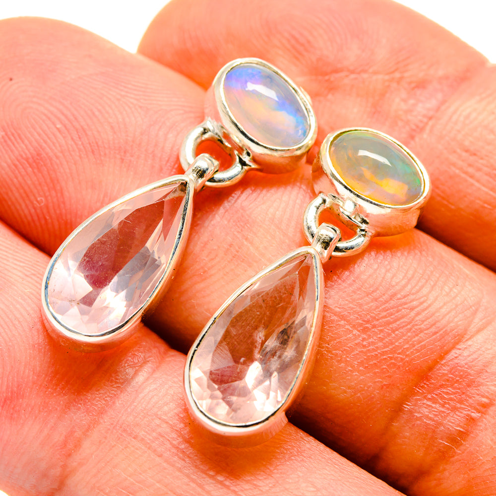 Rose Quartz Earrings handcrafted by Anasilvercos - EARR415656