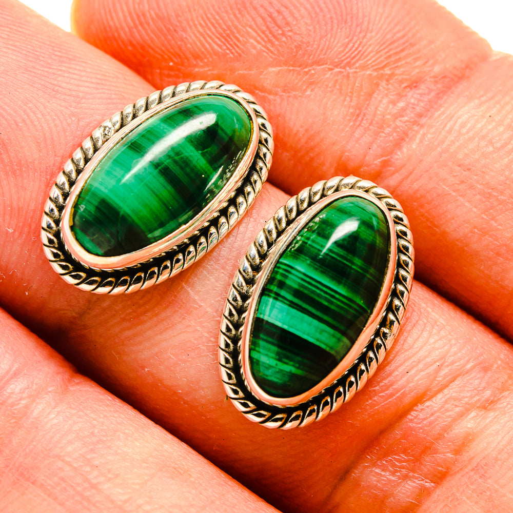 Malachite Earrings handcrafted by Anasilvercos - EARR415657