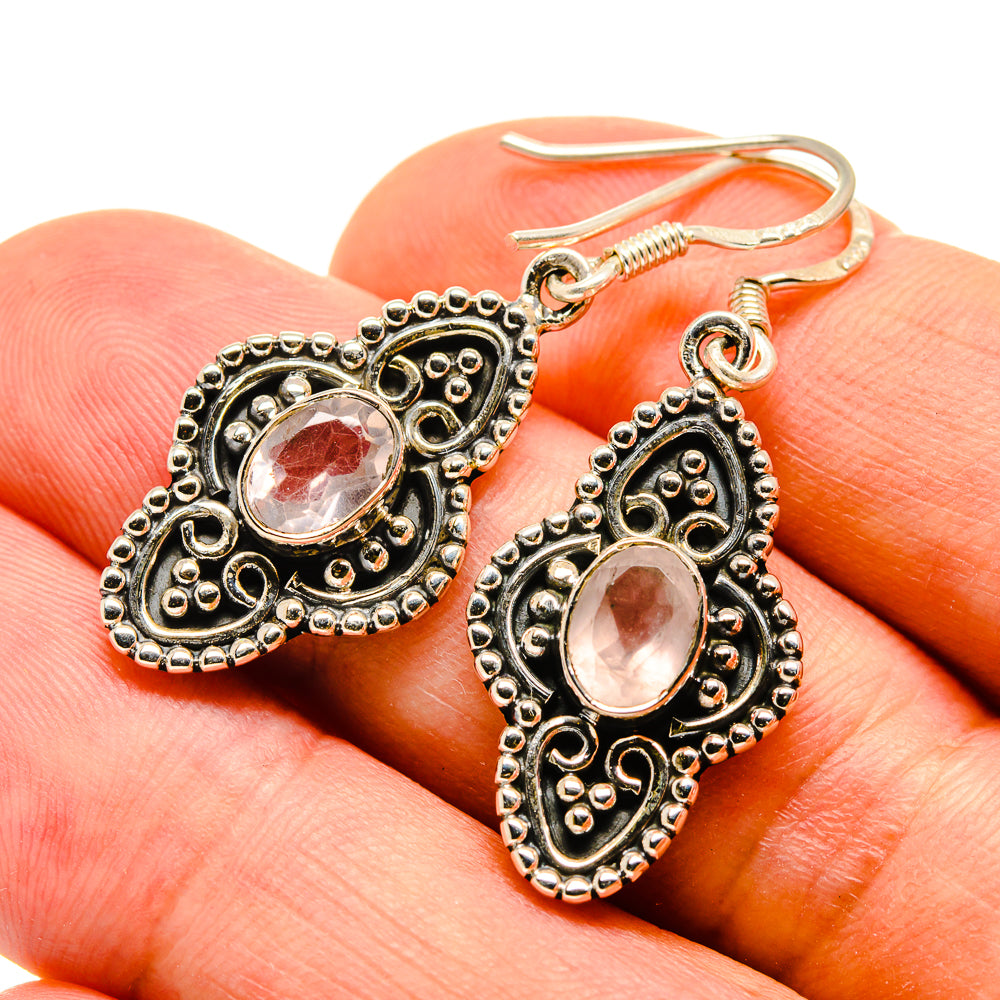 Rose Quartz Earrings handcrafted by Anasilvercos - EARR415671