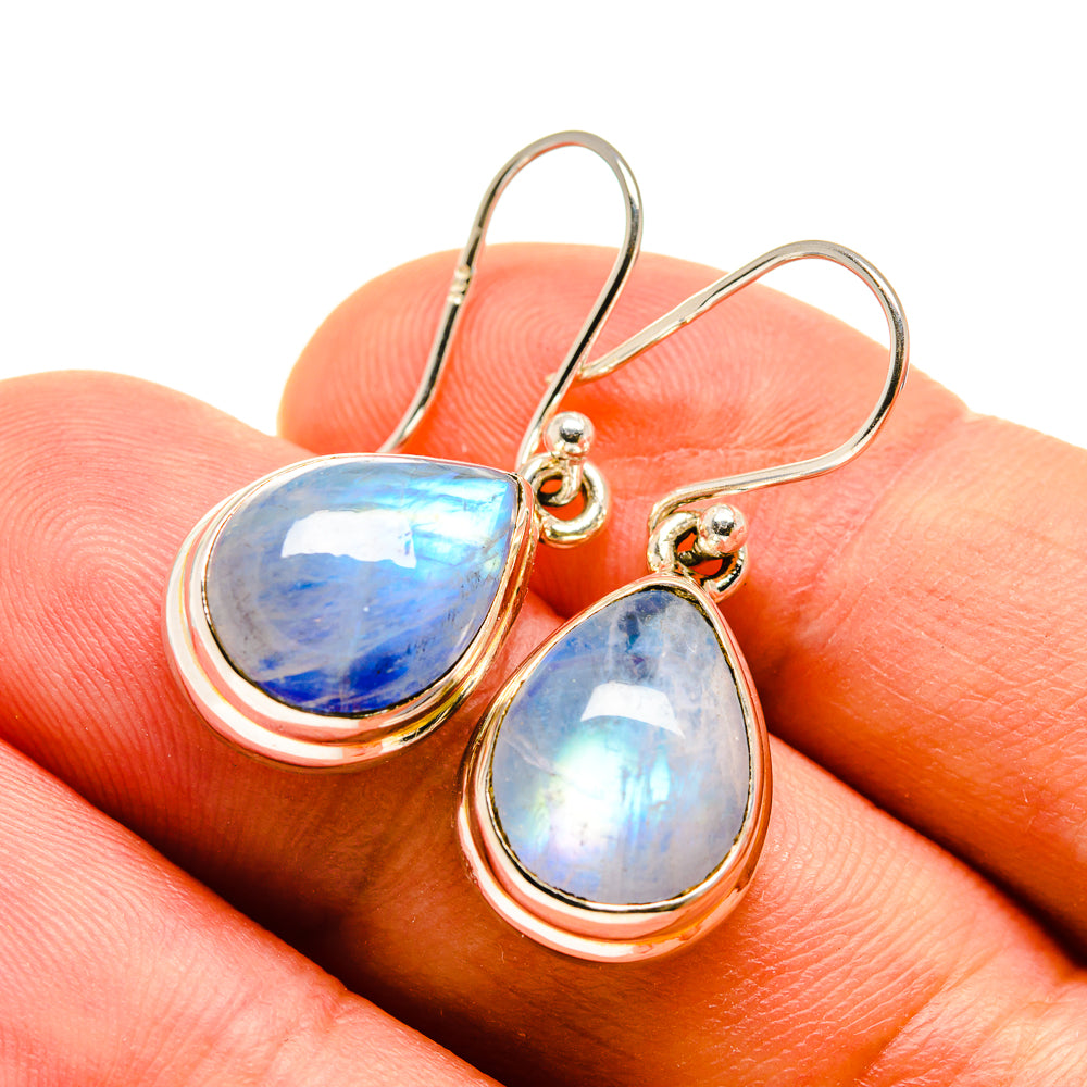 Rainbow Moonstone Earrings handcrafted by Anasilvercos - EARR415673