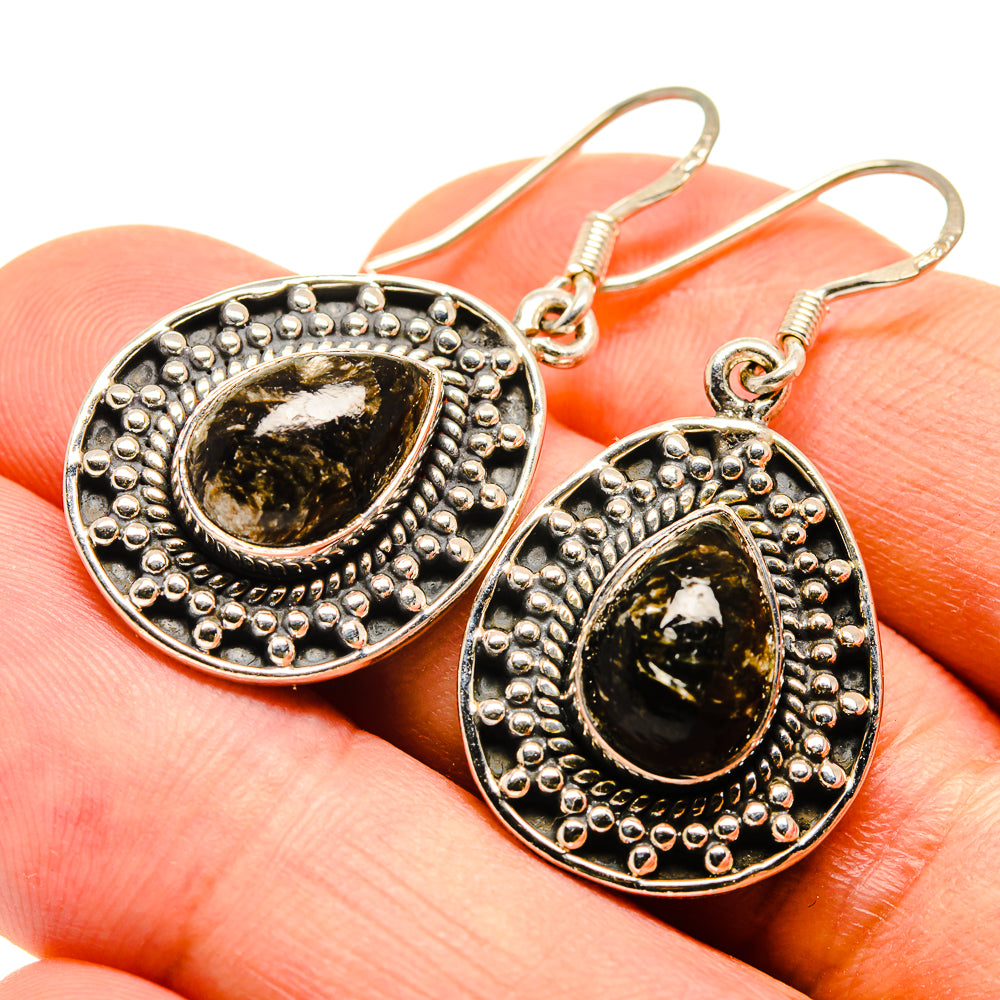 Golden Seraphinite Earrings handcrafted by Anasilvercos - EARR415674