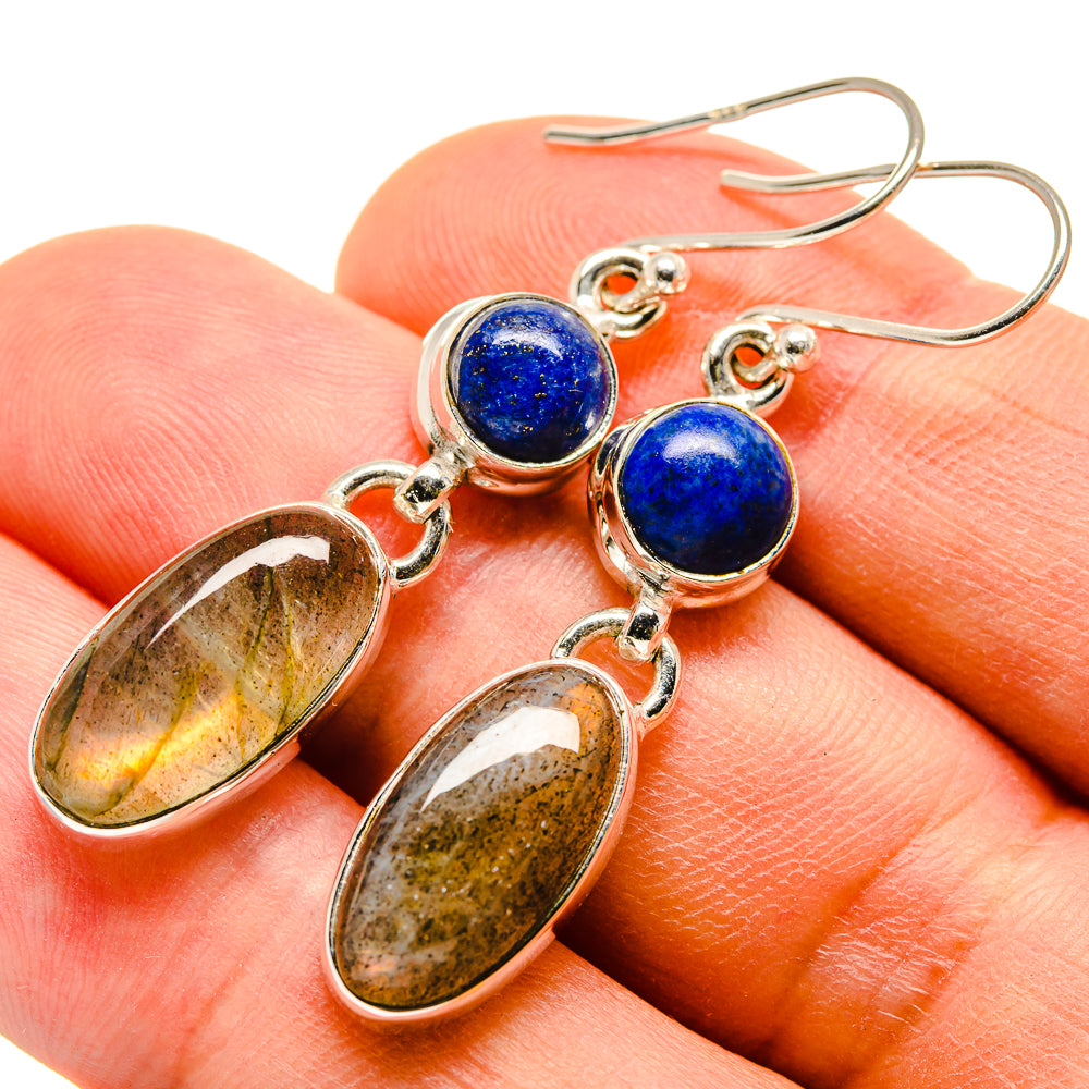 Labradorite, Lapis Lazuli Earrings handcrafted by Anasilvercos - EARR415682