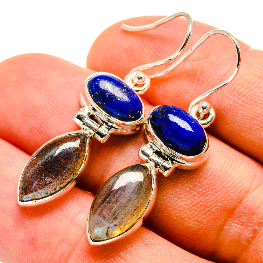 Labradorite, Lapis Lazuli Earrings handcrafted by Anasilvercos - EARR415683