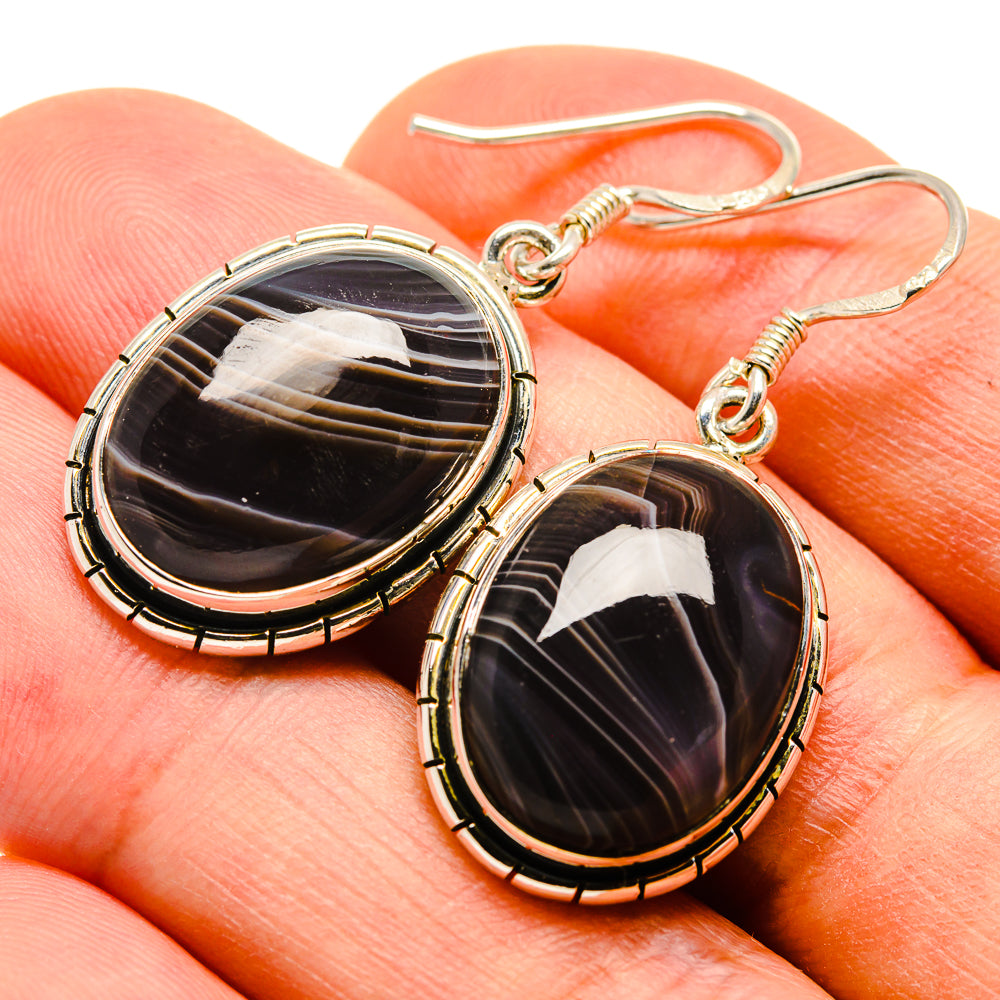 Botswana Agate Earrings handcrafted by Anasilvercos - EARR415687