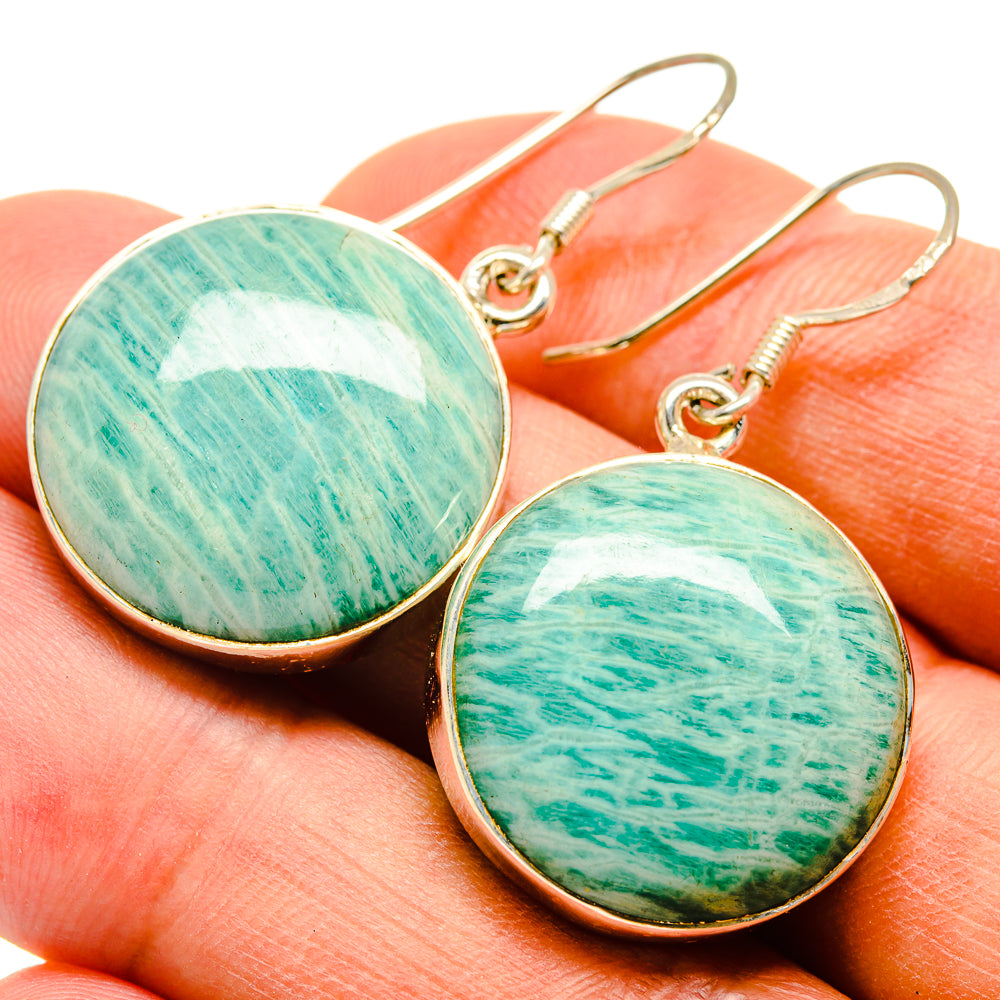 Peruvian Amazonite Earrings handcrafted by Anasilvercos - EARR415699