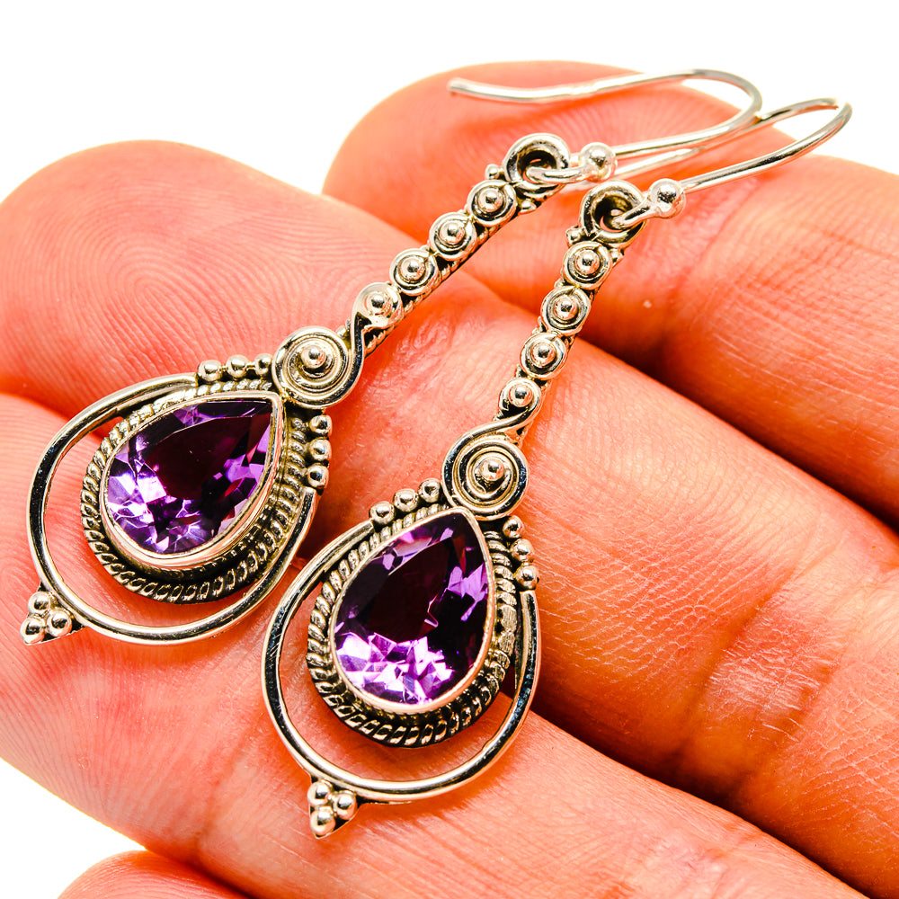 Amethyst Earrings handcrafted by Anasilvercos - EARR415709