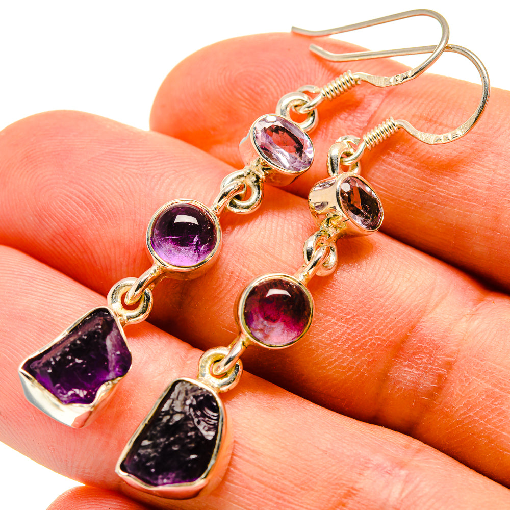 Amethyst Earrings handcrafted by Anasilvercos - EARR415715