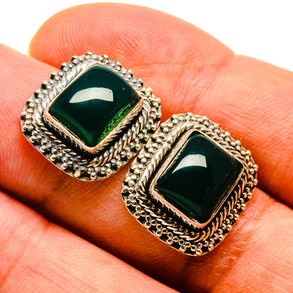 Green Onyx Earrings handcrafted by Anasilvercos - EARR415727