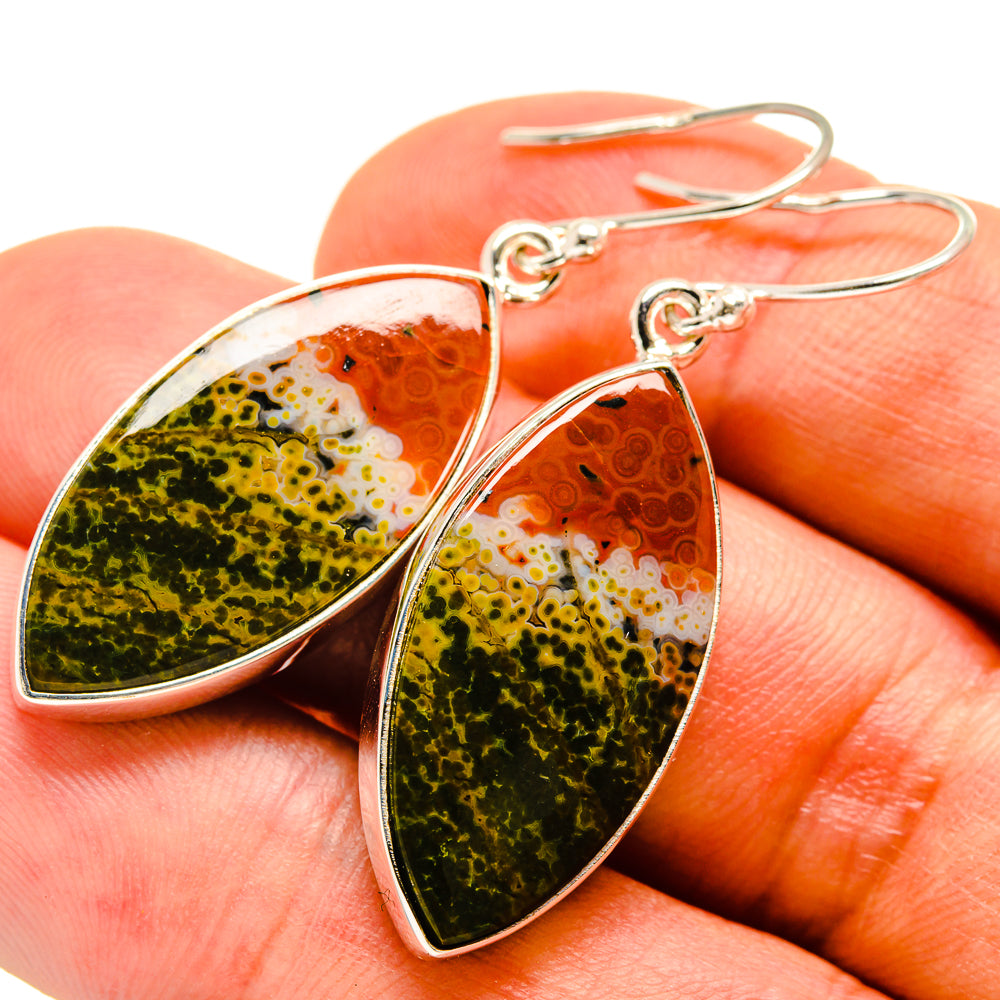 Ocean Jasper Earrings handcrafted by Anasilvercos - EARR415750