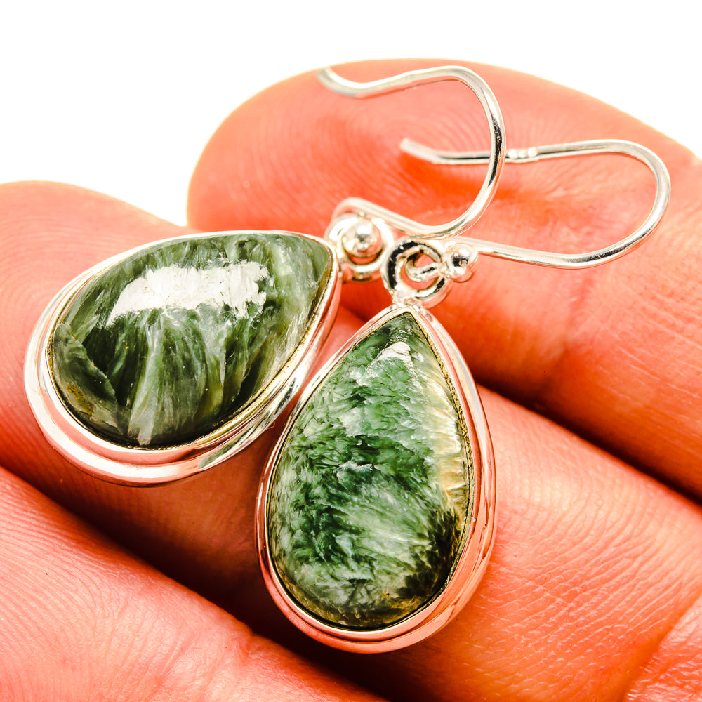 Seraphinite Earrings handcrafted by Anasilvercos - EARR415765