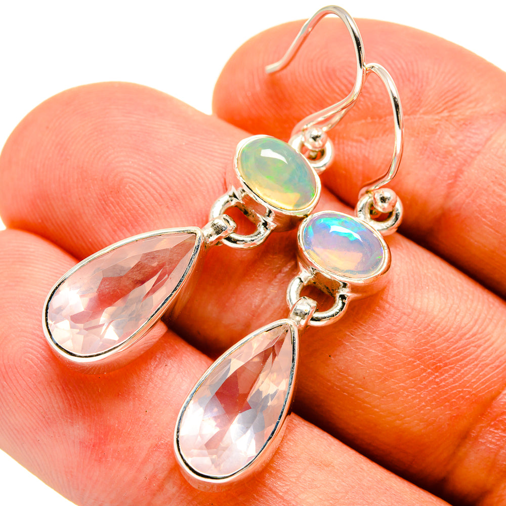 Rose Quartz Earrings handcrafted by Anasilvercos - EARR415790
