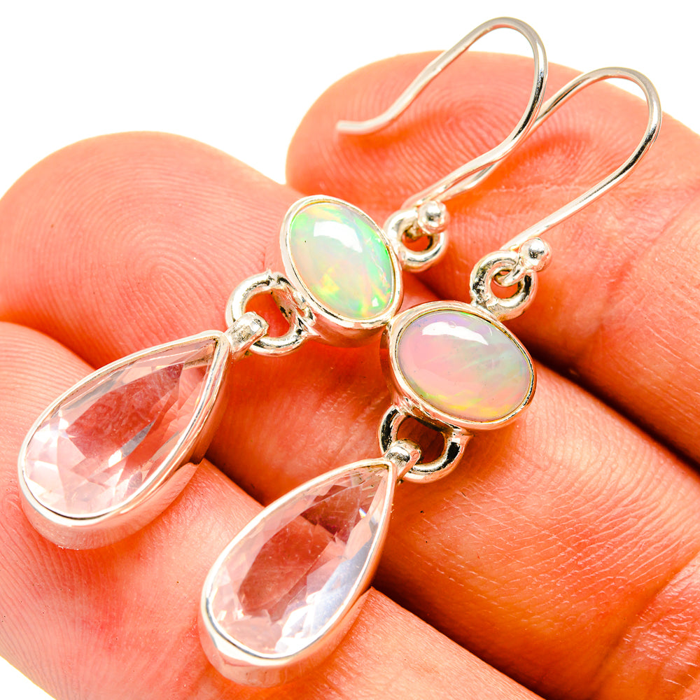 Rose Quartz Earrings handcrafted by Anasilvercos - EARR415794