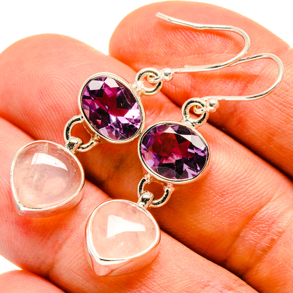 Rose Quartz Earrings handcrafted by Anasilvercos - EARR415808