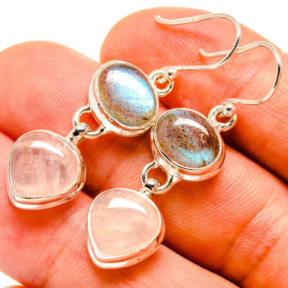 Rainbow Moonstone Earrings handcrafted by Anasilvercos - EARR415810