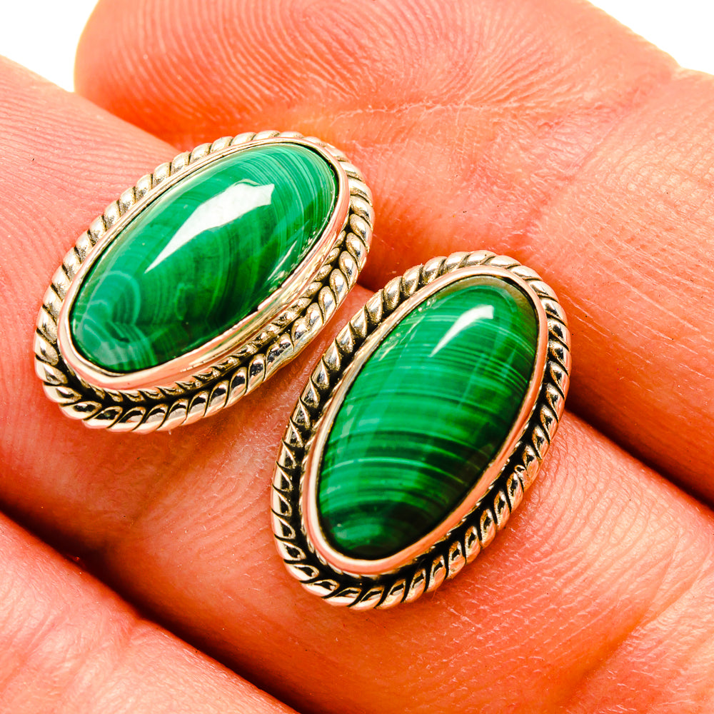 Malachite Earrings handcrafted by Anasilvercos - EARR415815