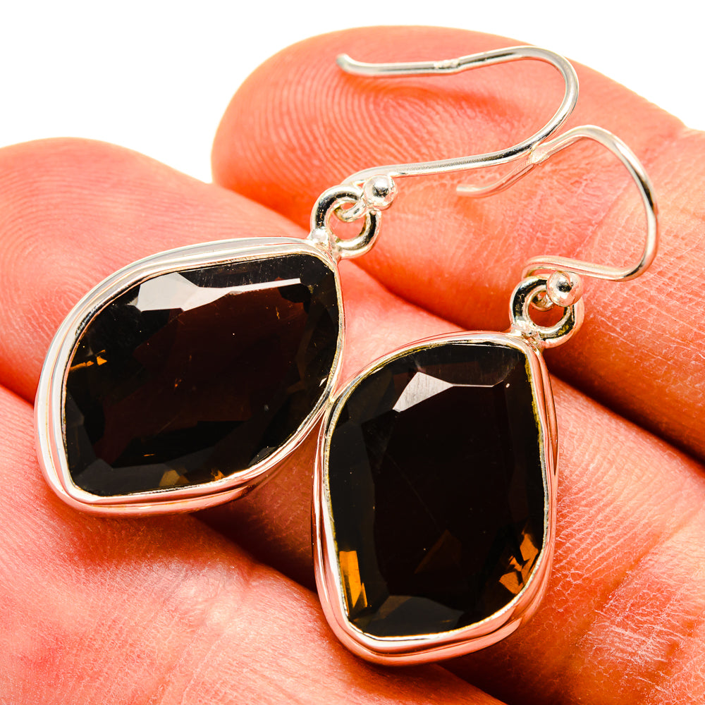 Smoky Quartz Earrings handcrafted by Anasilvercos - EARR415827