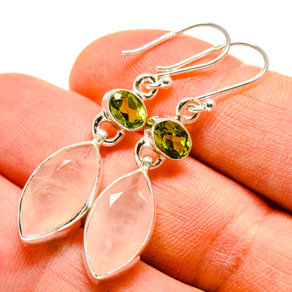 Rose Quartz Earrings handcrafted by Anasilvercos - EARR415850