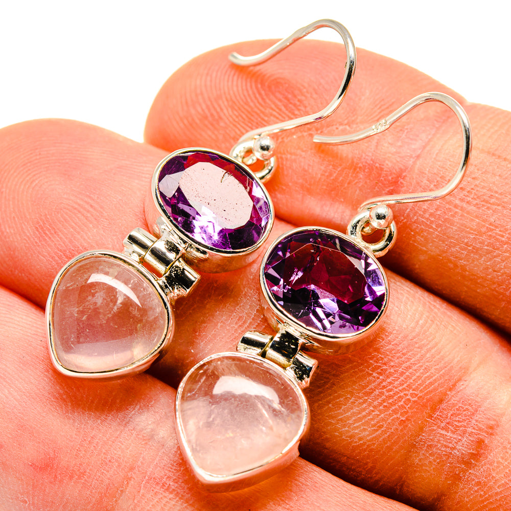 Rose Quartz Earrings handcrafted by Anasilvercos - EARR415854