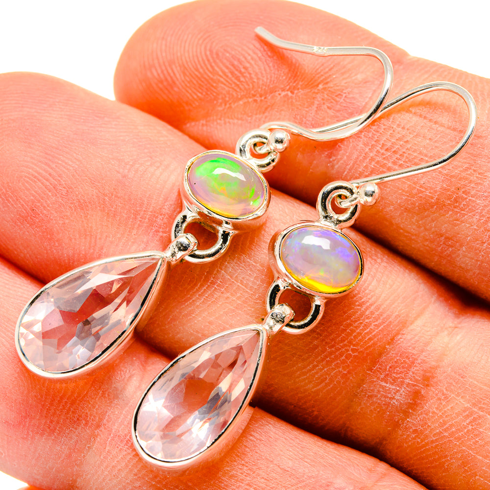 Rose Quartz Earrings handcrafted by Anasilvercos - EARR415855