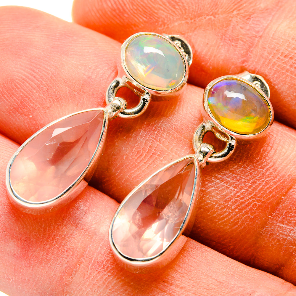 Rose Quartz Earrings handcrafted by Anasilvercos - EARR415858