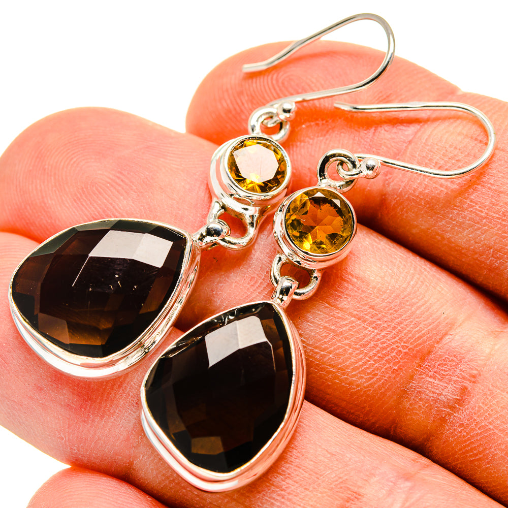 Smoky Quartz Earrings handcrafted by Anasilvercos - EARR415862