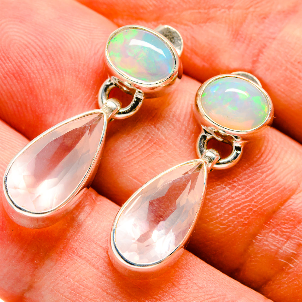 Rose Quartz Earrings handcrafted by Anasilvercos - EARR415875