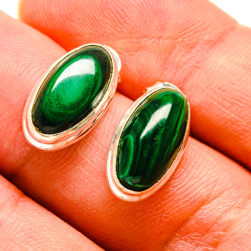 Malachite Earrings handcrafted by Anasilvercos - EARR415878