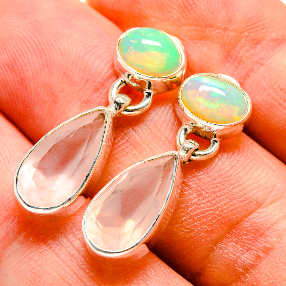 Rose Quartz Earrings handcrafted by Anasilvercos - EARR415880