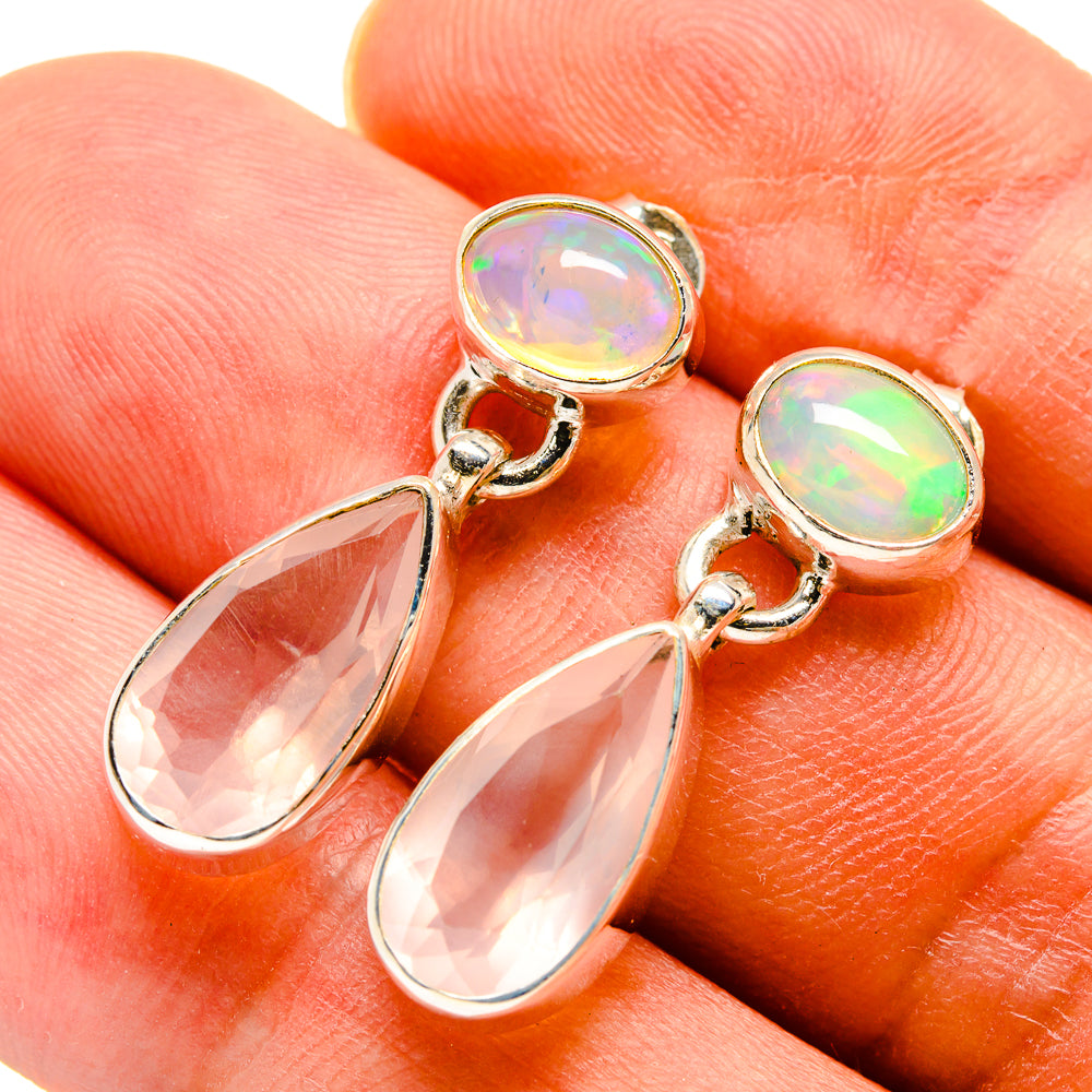 Rose Quartz Earrings handcrafted by Anasilvercos - EARR415894