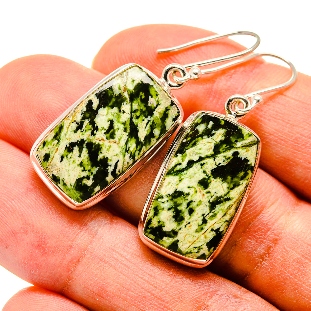 Australian Green Opal Earrings handcrafted by Anasilvercos - EARR415921
