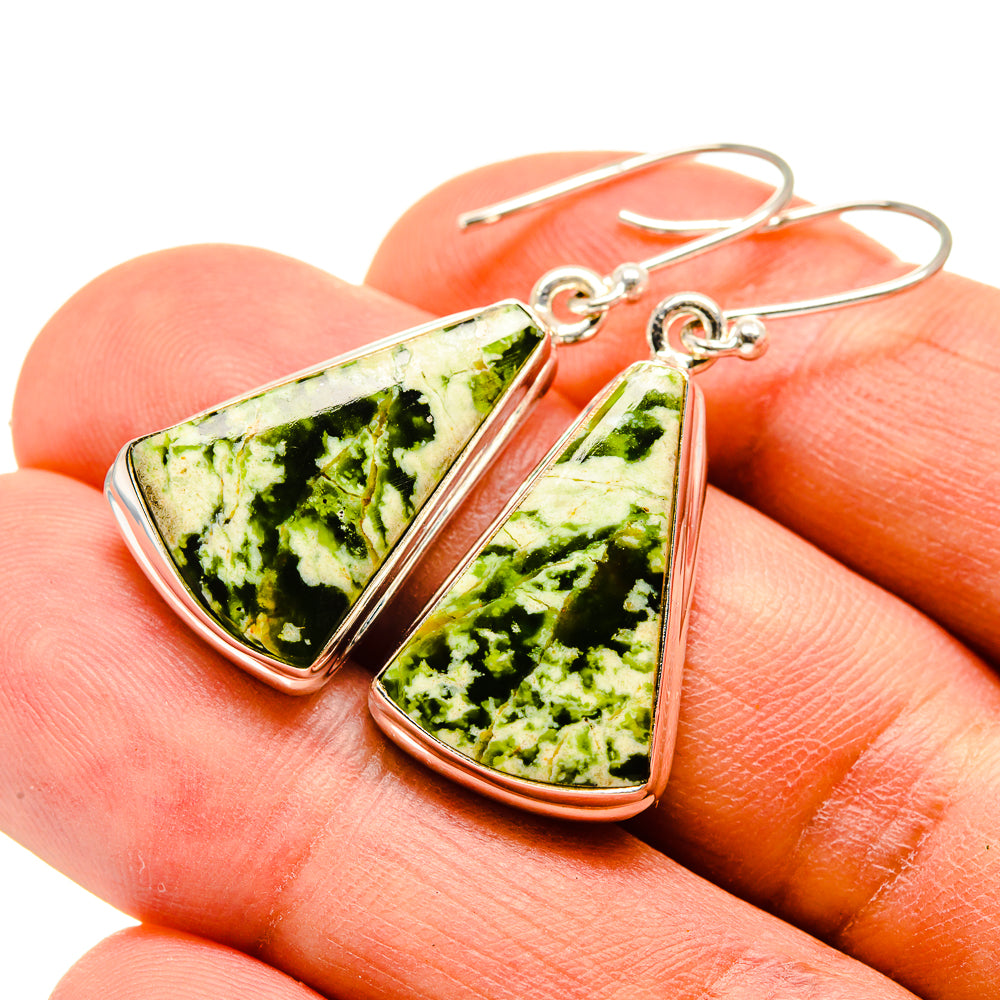 Australian Green Opal Earrings handcrafted by Anasilvercos - EARR415927