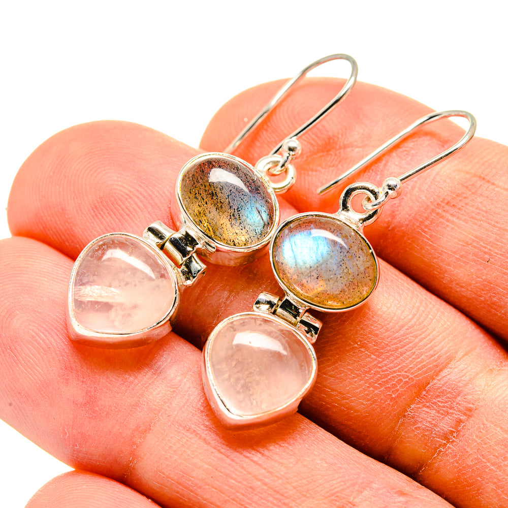 Rose Quartz Earrings handcrafted by Anasilvercos - EARR415942