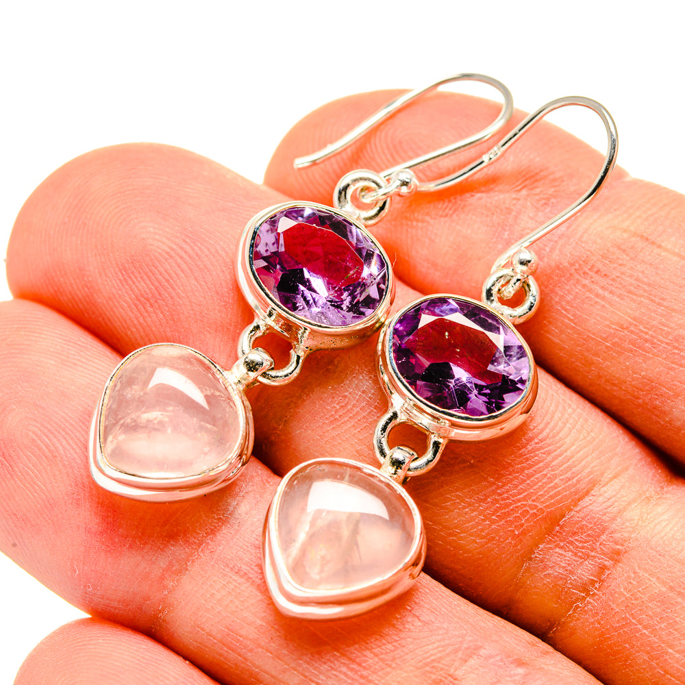 Rose Quartz Earrings handcrafted by Anasilvercos - EARR415943
