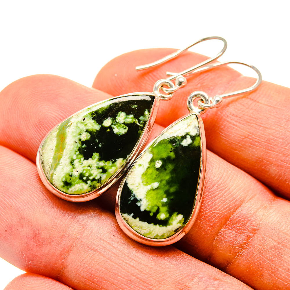 Australian Green Opal Earrings handcrafted by Anasilvercos - EARR415944