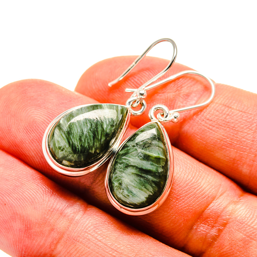Seraphinite Earrings handcrafted by Anasilvercos - EARR415961