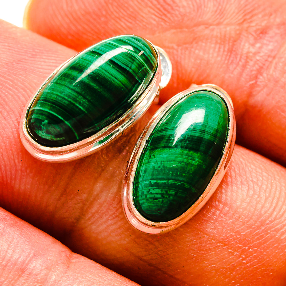 Malachite Earrings handcrafted by Anasilvercos - EARR415965