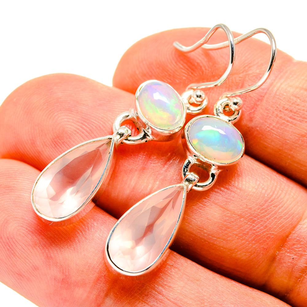 Rose Quartz Earrings handcrafted by Anasilvercos - EARR415984