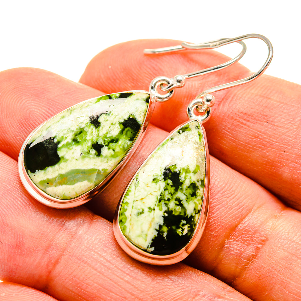 Australian Green Opal Earrings handcrafted by Anasilvercos - EARR415995