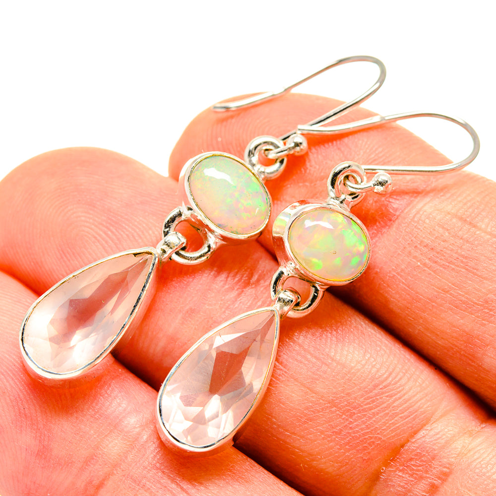 Rose Quartz Earrings handcrafted by Anasilvercos - EARR415998