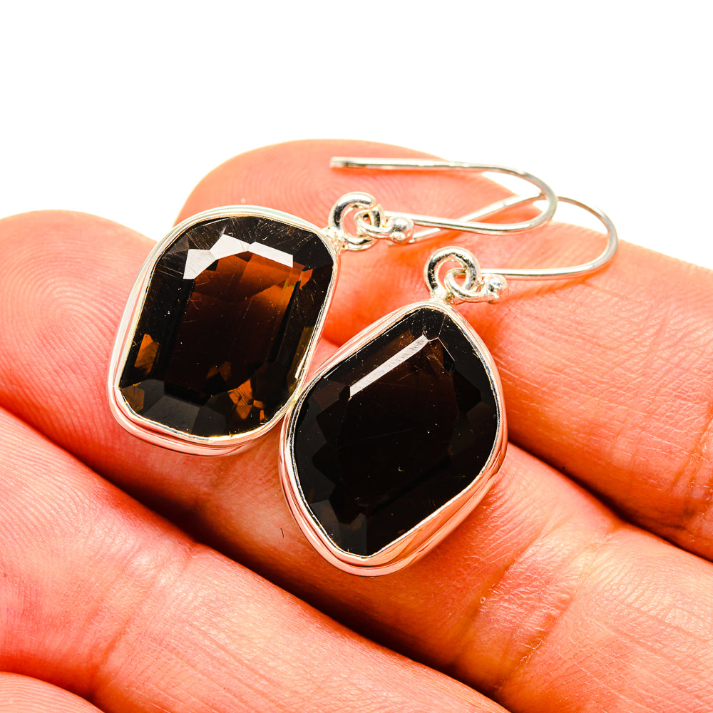 Smoky Quartz Earrings handcrafted by Anasilvercos - EARR416006