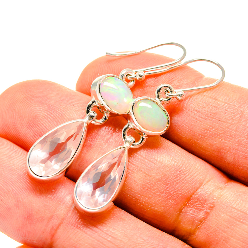 Rose Quartz Earrings handcrafted by Anasilvercos - EARR416016