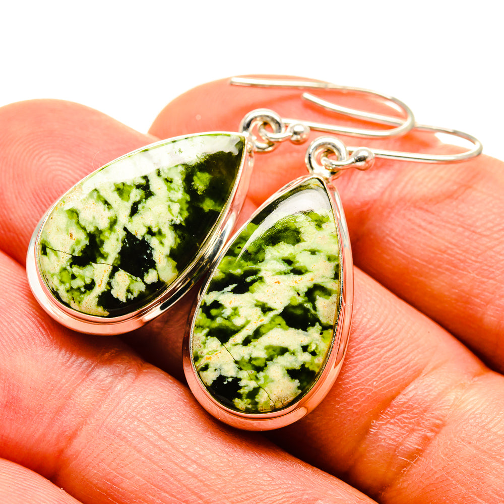 Australian Green Opal Earrings handcrafted by Anasilvercos - EARR416022